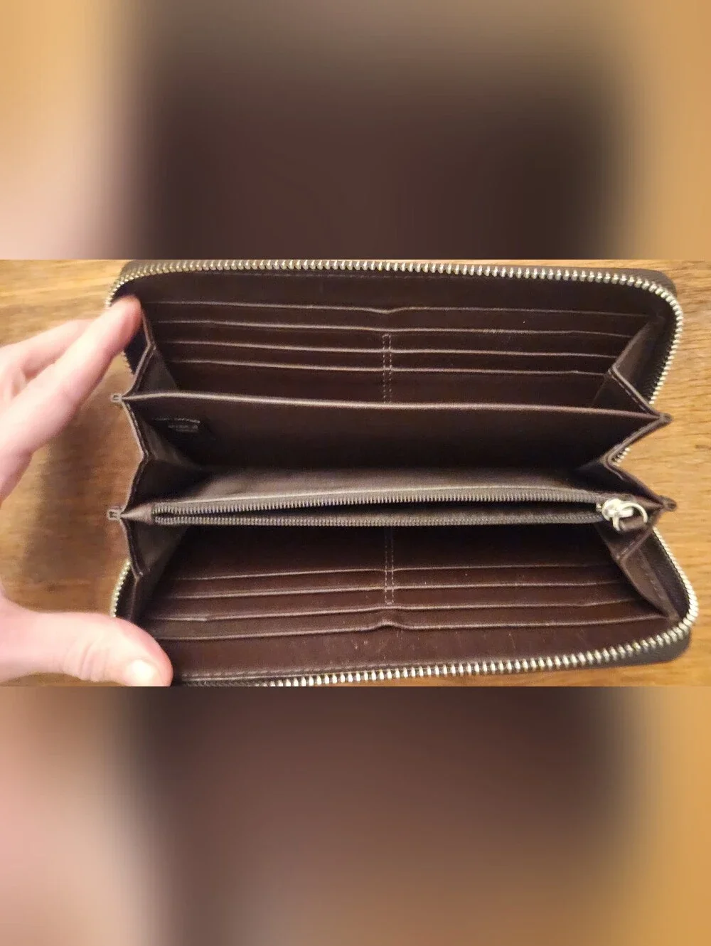 Coach Brown Accordion Zip Wallet Good Condition!